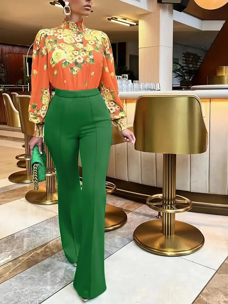 Women's Slim Flared Bell-Bottom Trousers